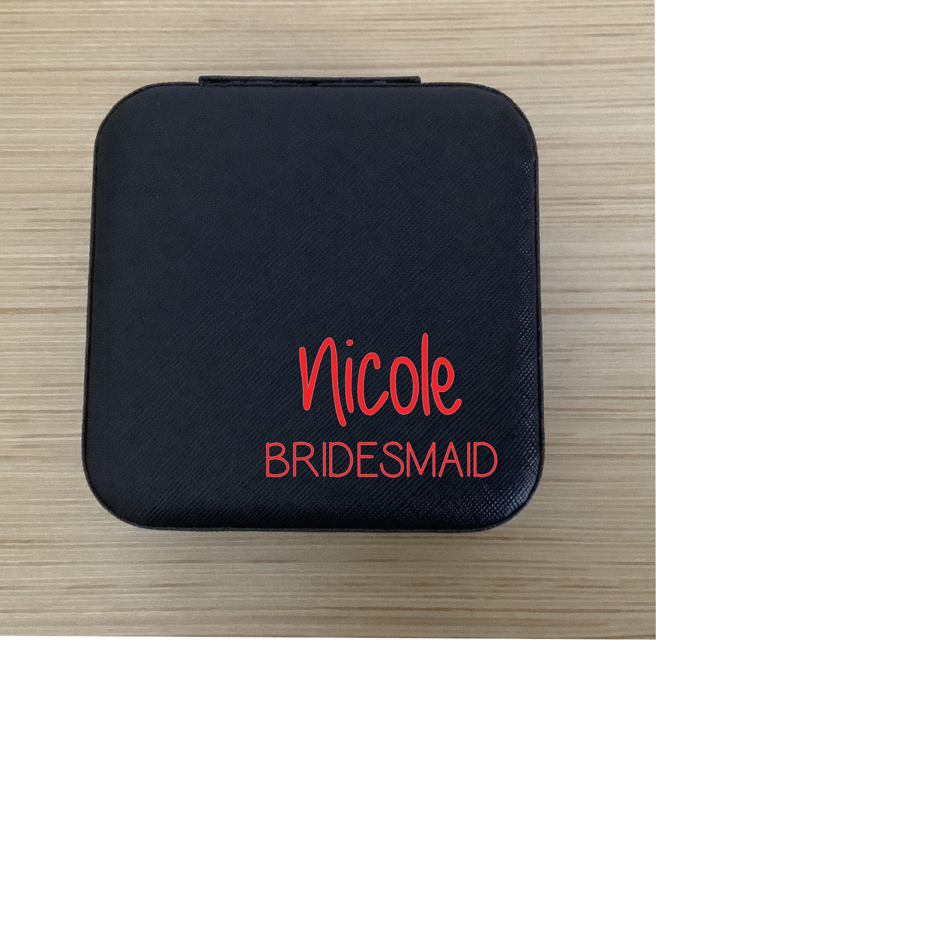 Bridesmaid — Black Travel Jewelry Box